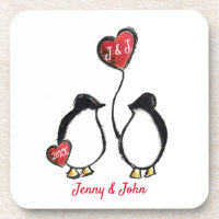 Pinguin-Paar & Herzballon-Hochzeit