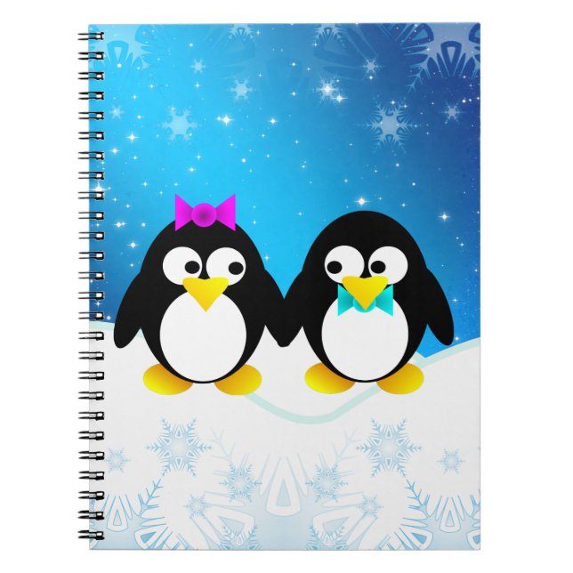Pinguin-Paar Notizblock (Vorderseite)