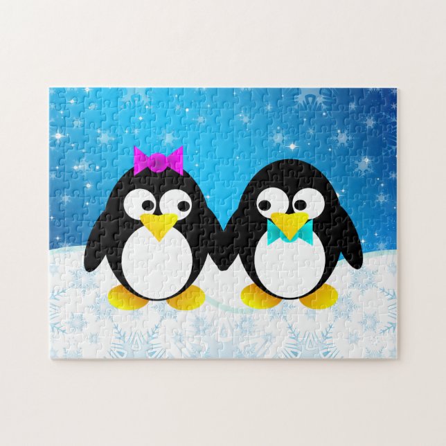 Pinguin-Paar Puzzle (Horizontal)