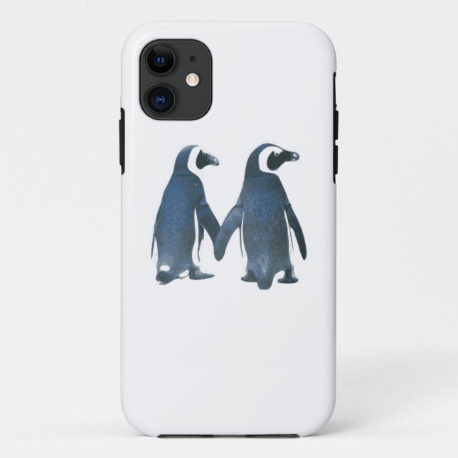 Pinguin-Paare, die Hände halten Case-Mate iPhone Hülle (Rückseite)