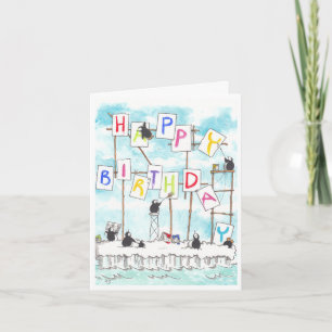 Pinguin Painters Geburtstagskarte Karte