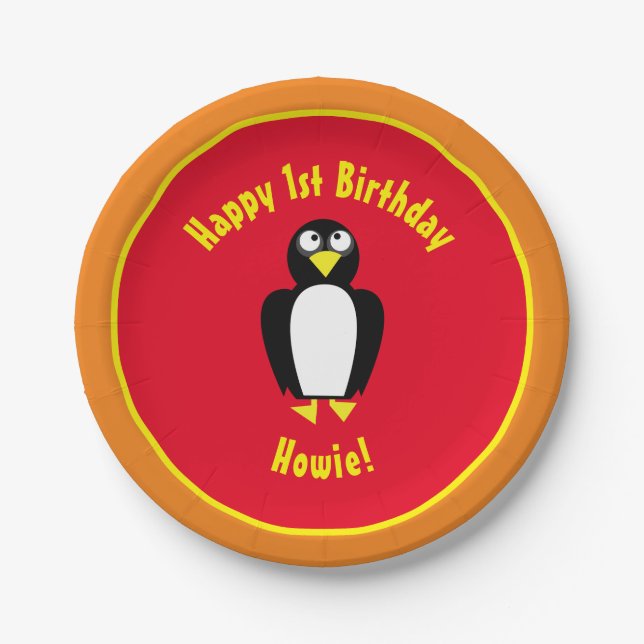 Pinguin Paper Teller Animal Birthday Party (Vorderseite)