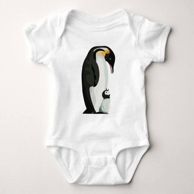 Pinguin Paradies and Chick Bonding Art Baby Strampler (Vorderseite)