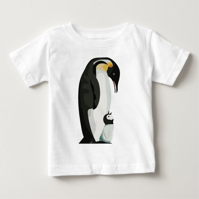 Pinguin Paradies and Chick Bonding Art Baby T-shirt (Vorderseite)