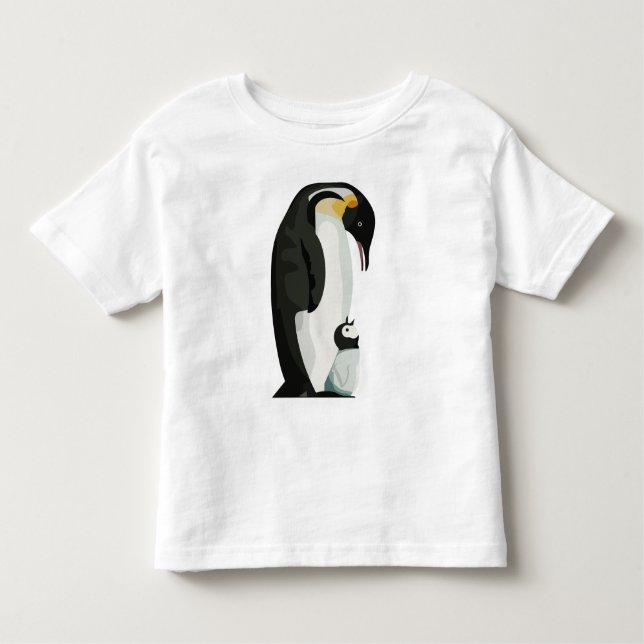 Pinguin Paradies and Chick Bonding Art Kleinkind T-shirt (Vorderseite)