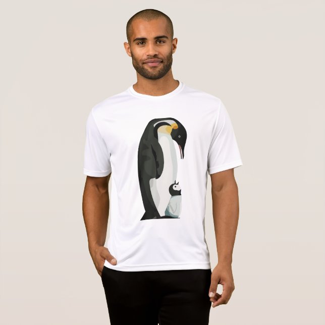Pinguin Paradies and Chick Bonding Art T-Shirt (Vorne ganz)
