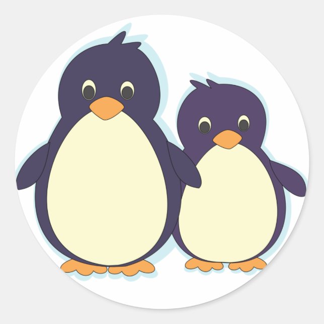 Pinguin Paradise Runder Aufkleber (Vorderseite)