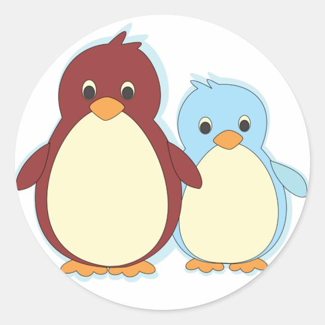 Pinguin Paradise Runder Aufkleber (Vorderseite)