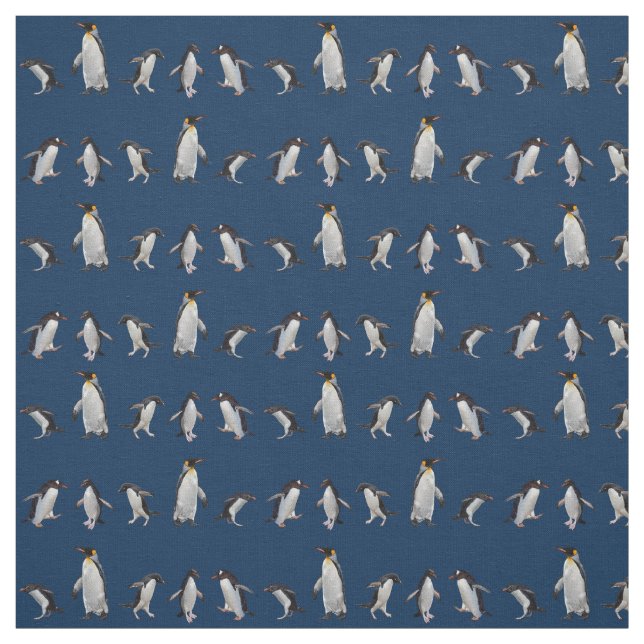 Pinguin Party Fabric (Marine) Stoff (Muster)
