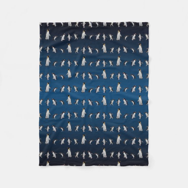 Pinguin Party Fleece Blanket (Dark Blue Mix) (Vorderseite)