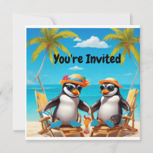 Pinguin Party "Sie sind eingeladen " Einladung