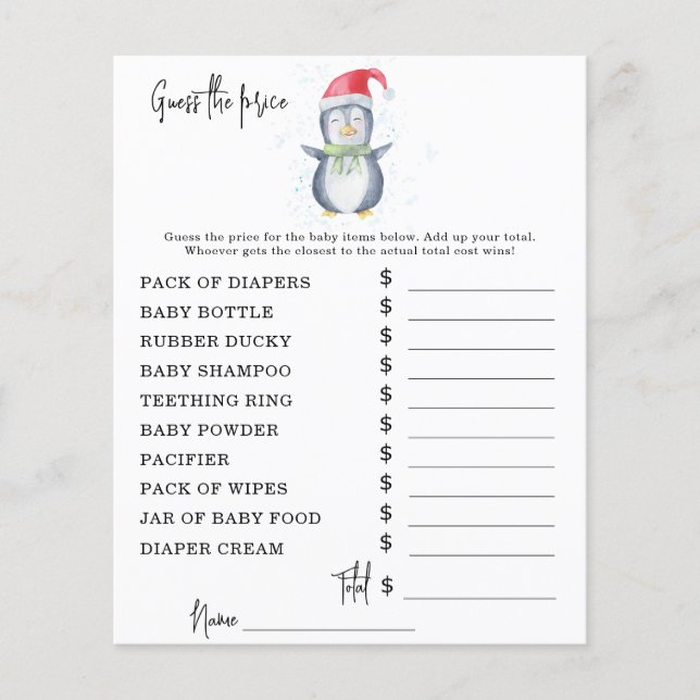 Pinguin - Party-Spiele | Price Guess Game (Vorderseite)