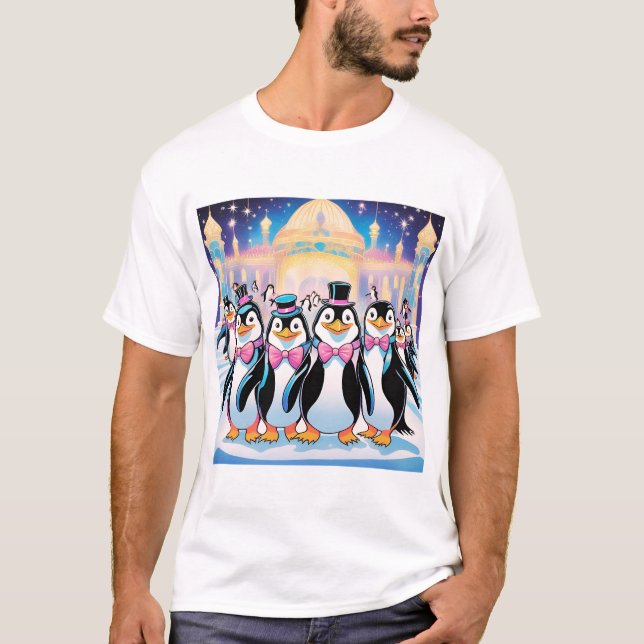 Pinguin-Party T-Shirt (Vorderseite)