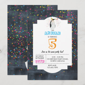 Pinguin Partying - Party Boy Girl Birthday Einladung