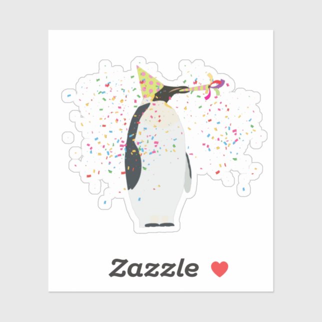 Pinguin Partying - Tiere mit Party Aufkleber (Blatt)