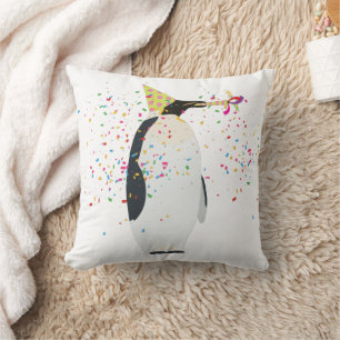 Pinguin Partying - Tiere mit Party Kissen