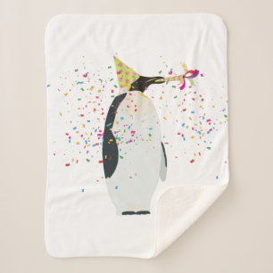 Pinguin Partying - Tiere mit Party Sherpadecke