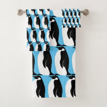 Pinguin Pattern Aqua Schwarz-weiß