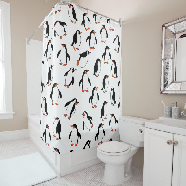 Pinguin Pattern Duschvorhang (Beispiel)