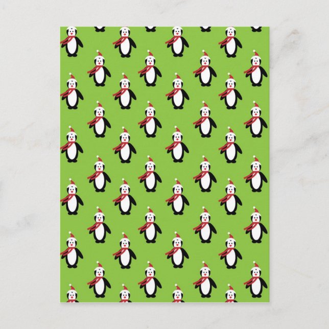 Pinguin Pattern Feiertagspostkarte (Vorderseite)
