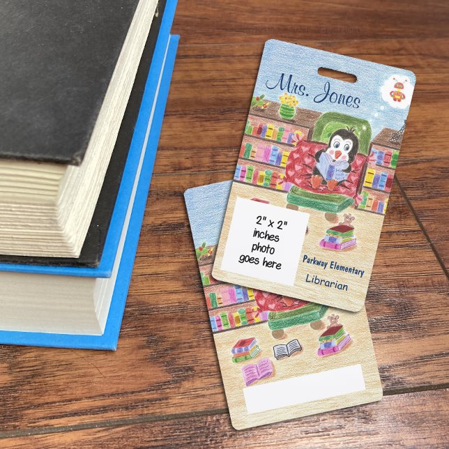 Pinguin personalisiert School Bibliothekarian ID A Ausweis (Von Creator hochgeladen)