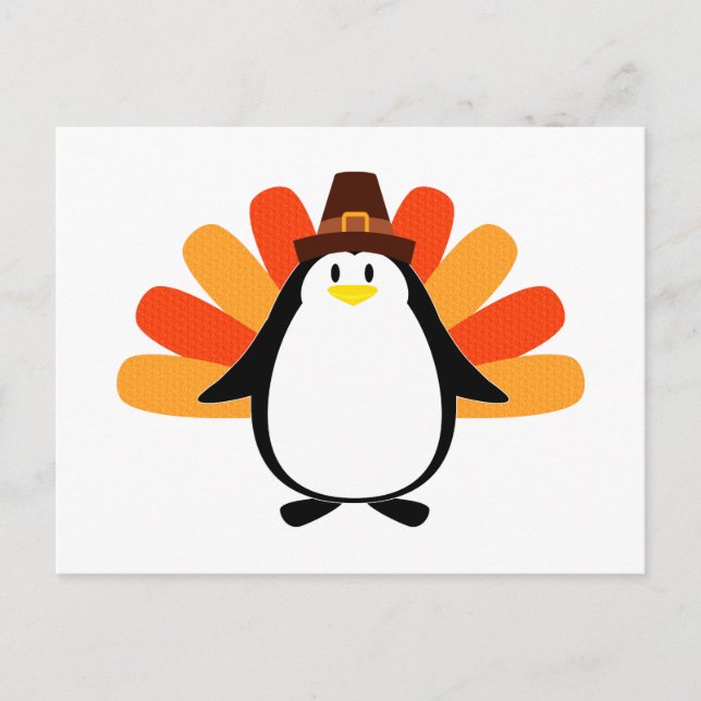 Pinguin Pilgrim Türkei Mash-up Postkarte (Vorderseite)