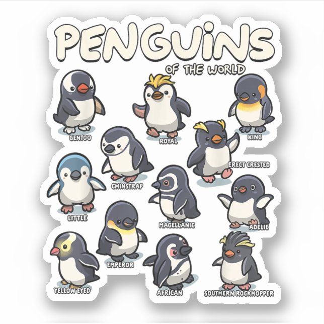 Pinguin-Pinguine-Tiere der Liebe des Weltpinguins Aufkleber (Vorderseite)
