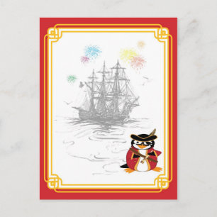 Pinguin Pirate Postcard Postkarte