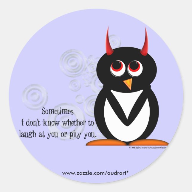 Pinguin Pity Party Stickers (Vorderseite)