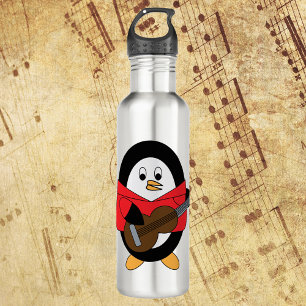 Pinguin Playing Gitarre Niedlich Edelstahlflasche