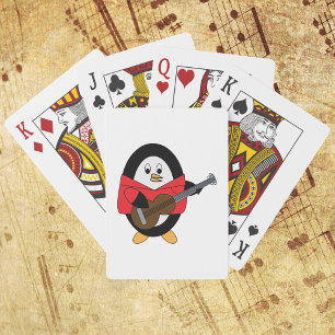 Pinguin Playing Gitarre Spielkarten