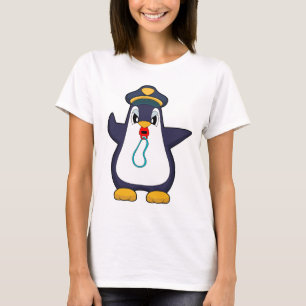 Pinguin Polizist Whistle Police T-Shirt
