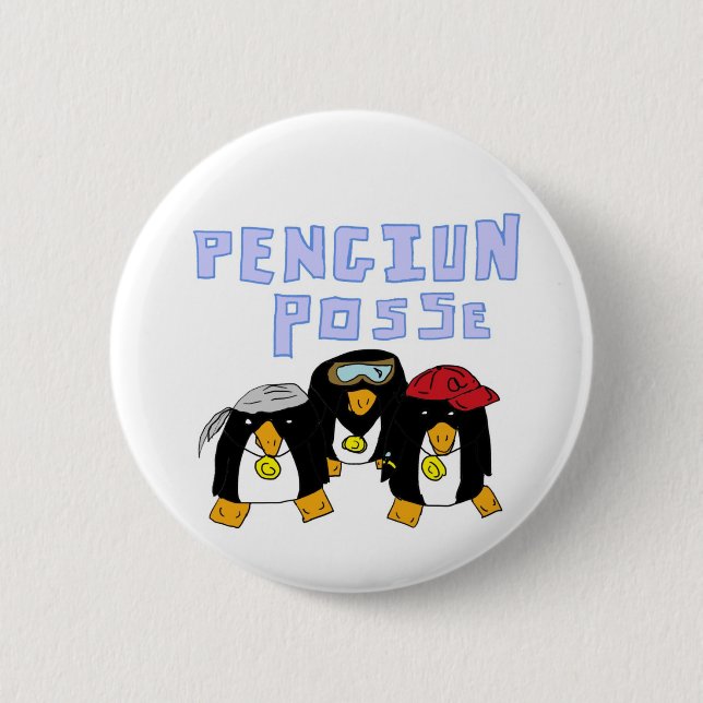 Pinguin Posse Button (Vorderseite)