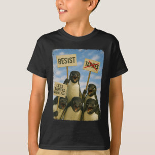 Pinguin Protest gegen Tarrifs März Aktivismus Spaß T-Shirt