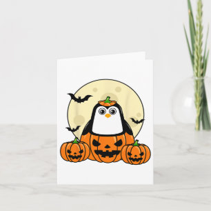 Pinguin Pumpkin Moon Ts Kostüm Niedlich Easy Hallo Karte