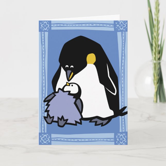 Pinguin-Puzzle-Grußkarte für Wildtiere Karte (Vorderseite)