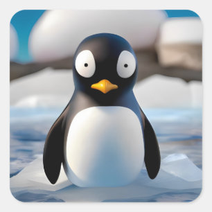 Pinguin Quadratischer Aufkleber