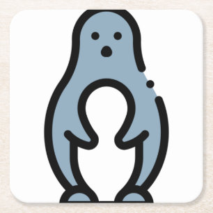 Pinguin Rechteckiger Pappuntersetzer