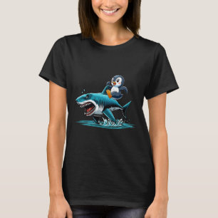Pinguin-Reit-Shark-Kostüm Meeres-Tierliebhaber Kin T-Shirt