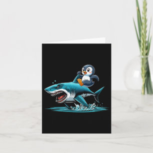 Pinguin Reitender Hai Kostüm Meerestier Liebhaber Karte