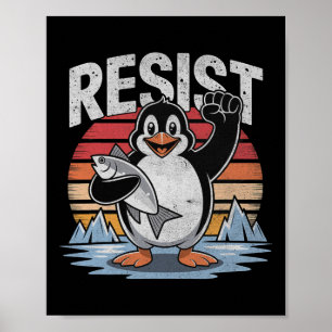 Pinguin Resist Tariffragen Männer Frauen Anti-Tru Poster