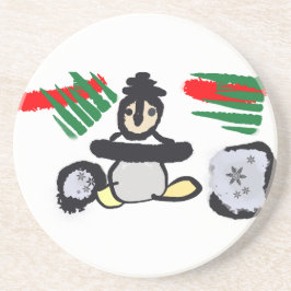 Pinguin Rock Weihnachten  Getränkeuntersetzer