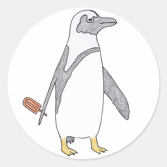Pinguin Runder Aufkleber (Vorderseite)