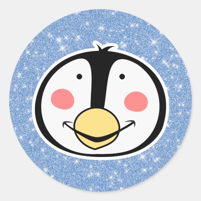Pinguin Runder Aufkleber (Vorderseite)