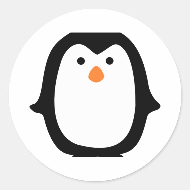 Pinguin Runder Aufkleber (Vorderseite)