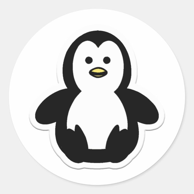 Pinguin Runder Aufkleber (Vorderseite)