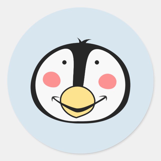 Pinguin Runder Aufkleber (Vorderseite)