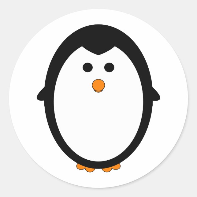 Pinguin Runder Aufkleber (Vorderseite)