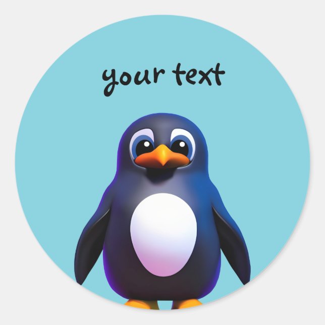 Pinguin Runder Aufkleber (Vorderseite)