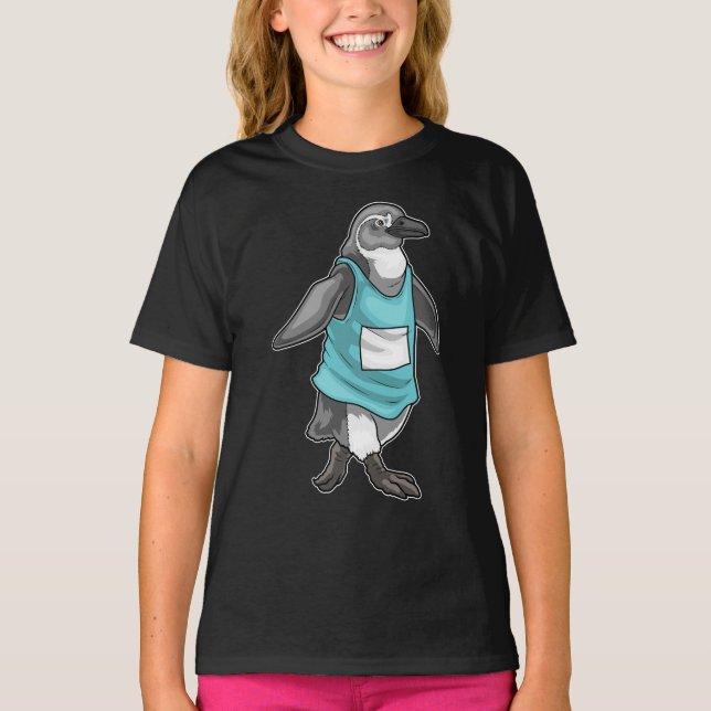 Pinguin Runner beim Sport T-Shirt (Vorderseite)